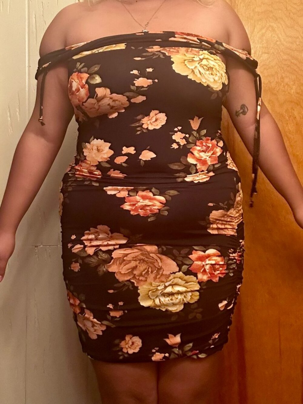 Flower Ruched Dress
